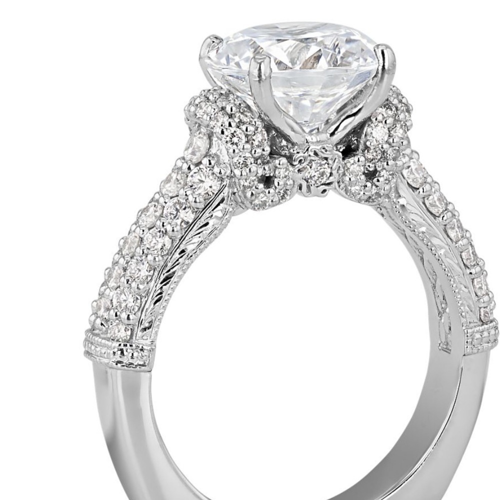 1 Carat TW Platinum Engagement Ring SETTING ONLY
